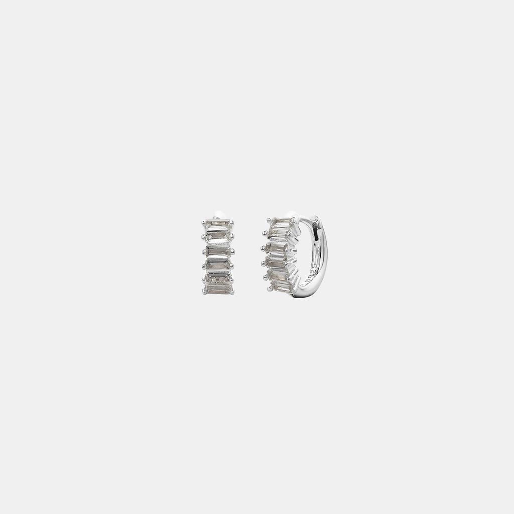 SOPHIE | Rock Stack Huggies - Silver - Cove. Beach Essentials
