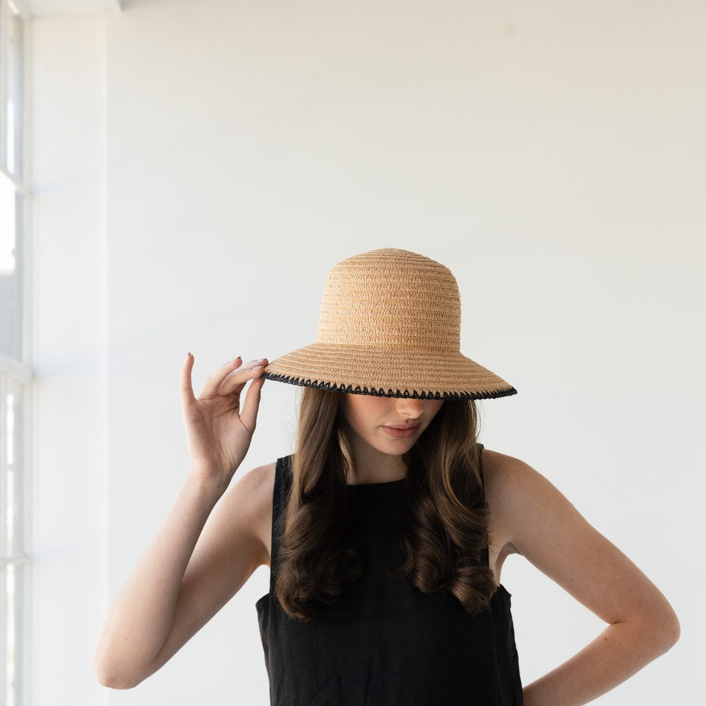 SOPHIE | So Shady Stitch - Natural w Black - Cove. Beach Essentials
