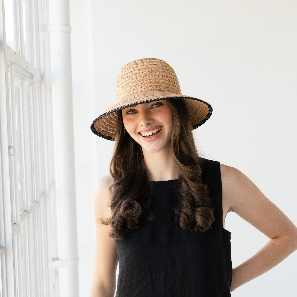 SOPHIE | So Shady Stitch - Natural w Black - Cove. Beach Essentials