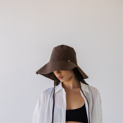 SOPHIE | Wide Brim Bucket - Earth - Cove. Beach Essentials