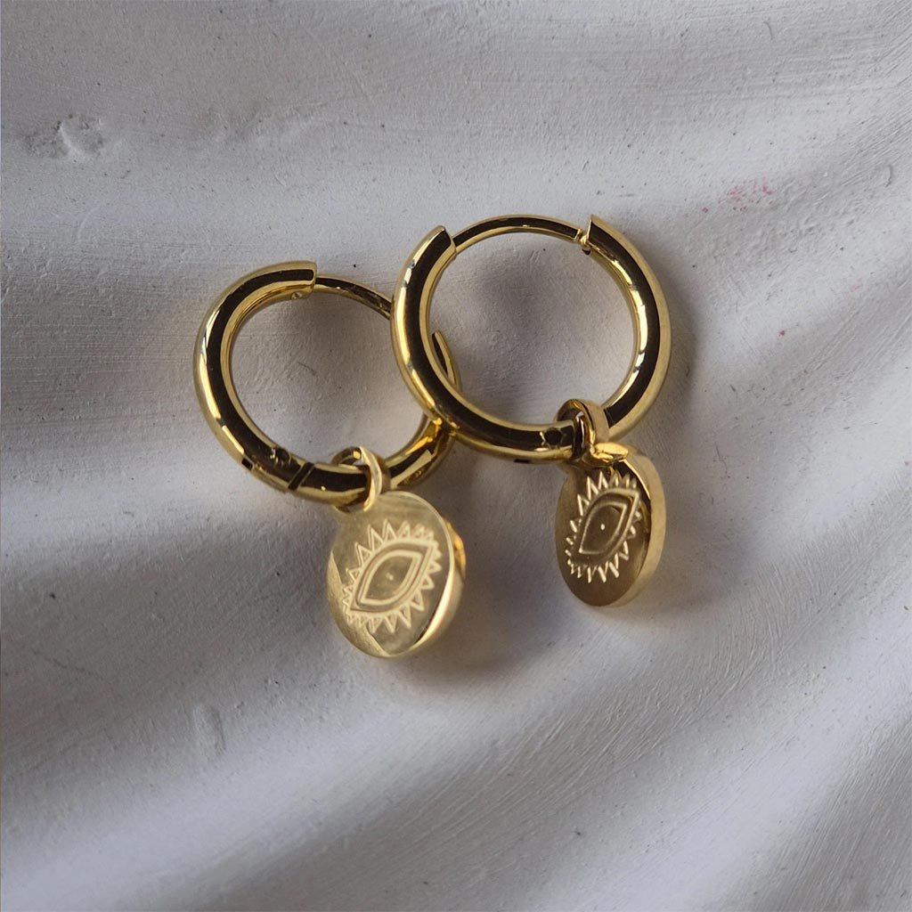 Sorella Of May | Amara Evil Eye Earring Stainless 14k - Cove. Beach Essentials
