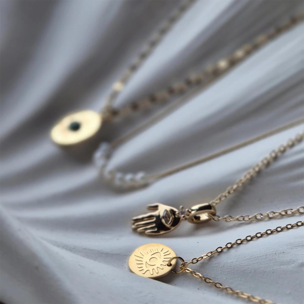 Sorella Of May | Ayla Evil eye Pendant Stainless 18K Gold Plated - Cove. Beach Essentials