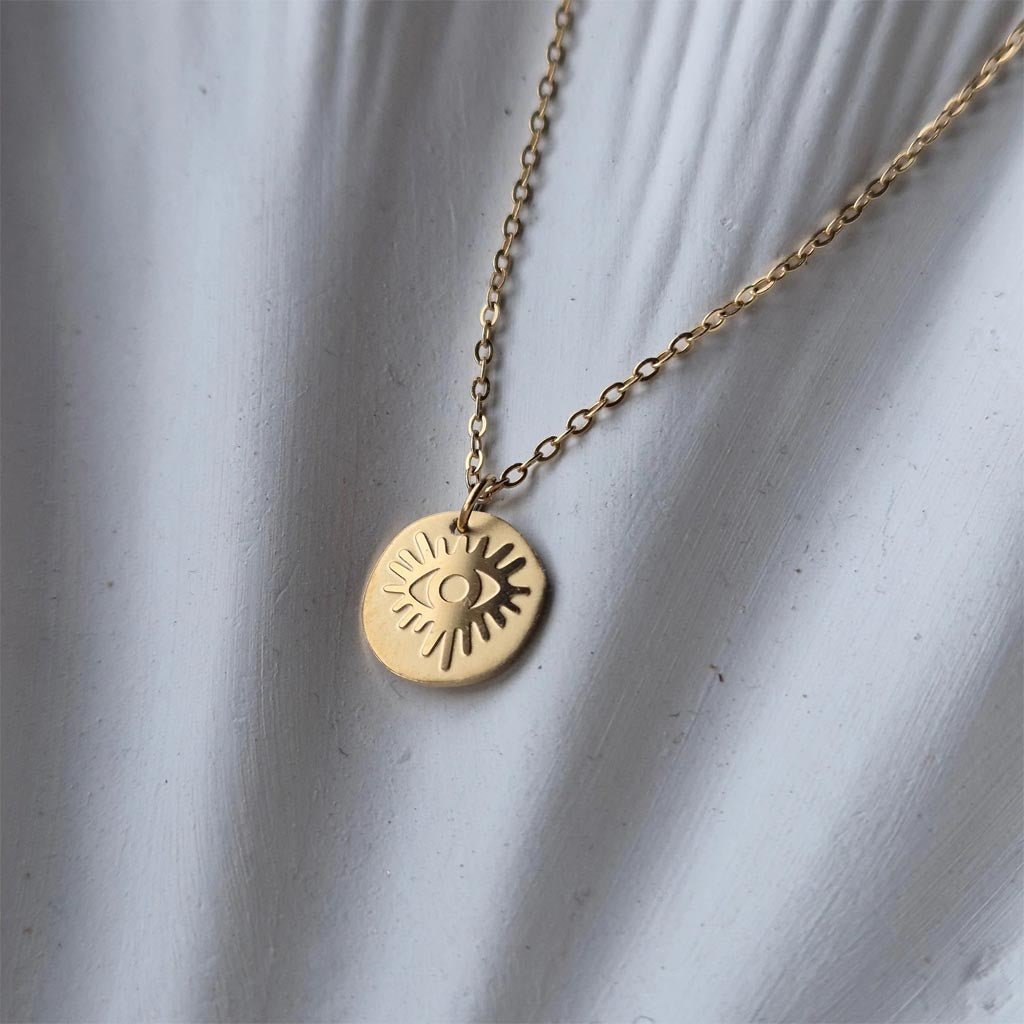 Sorella Of May | Ayla Evil eye Pendant Stainless 18K Gold Plated - Cove. Beach Essentials