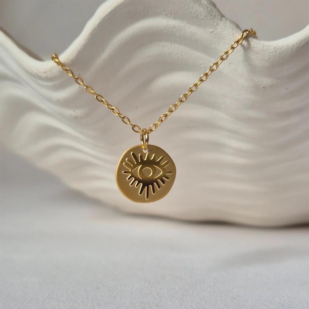Sorella Of May | Ayla Evil eye Pendant Stainless 18K Gold Plated - Cove. Beach Essentials