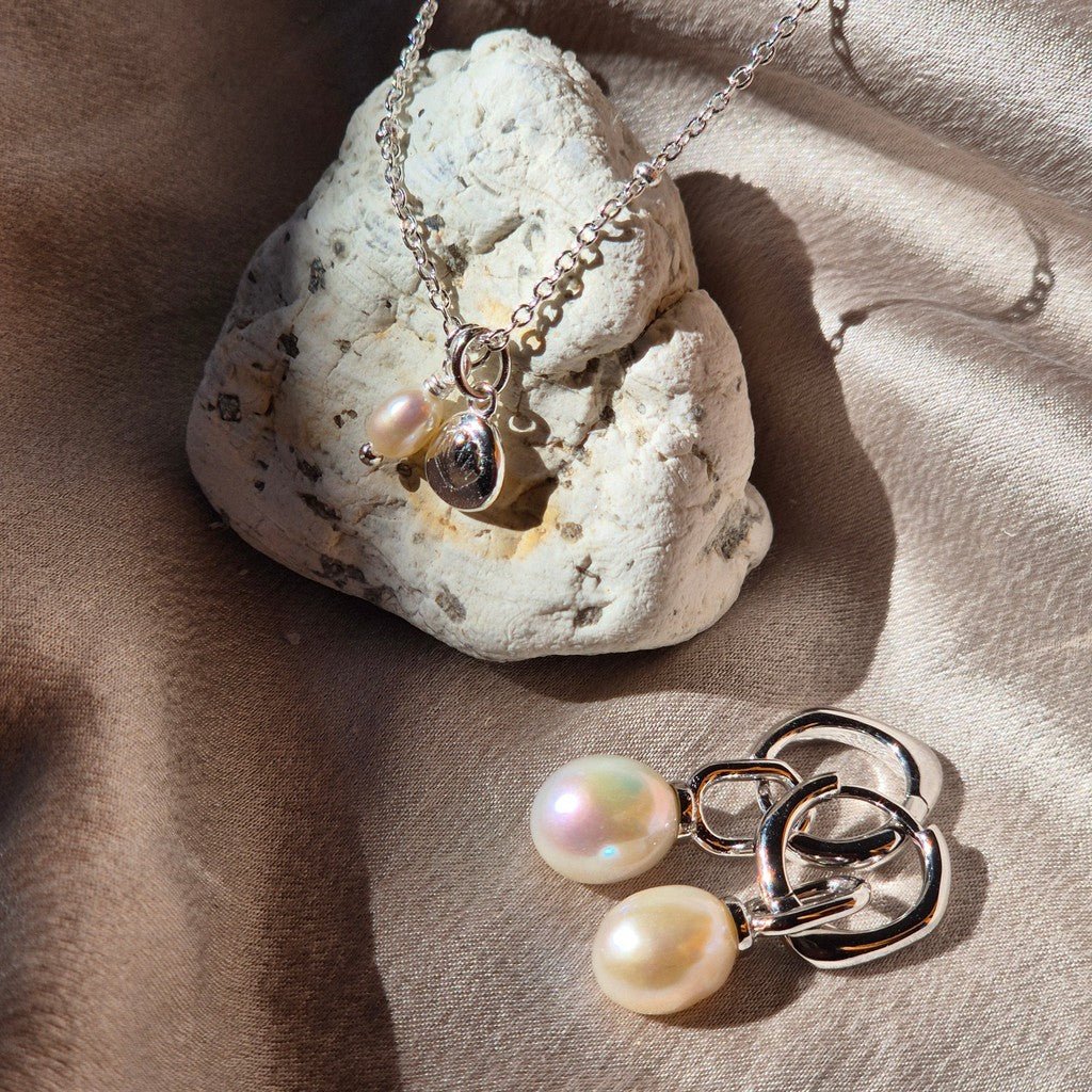 Sorella Of May | Grace Sterling Silver and Pearl Earrings - Cove. Beach Essentials