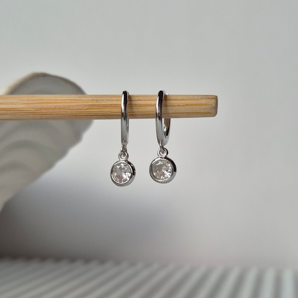 Sorella Of May | Lumi Sterling Silver Huggie Drop Earrings - Cove. Beach Essentials