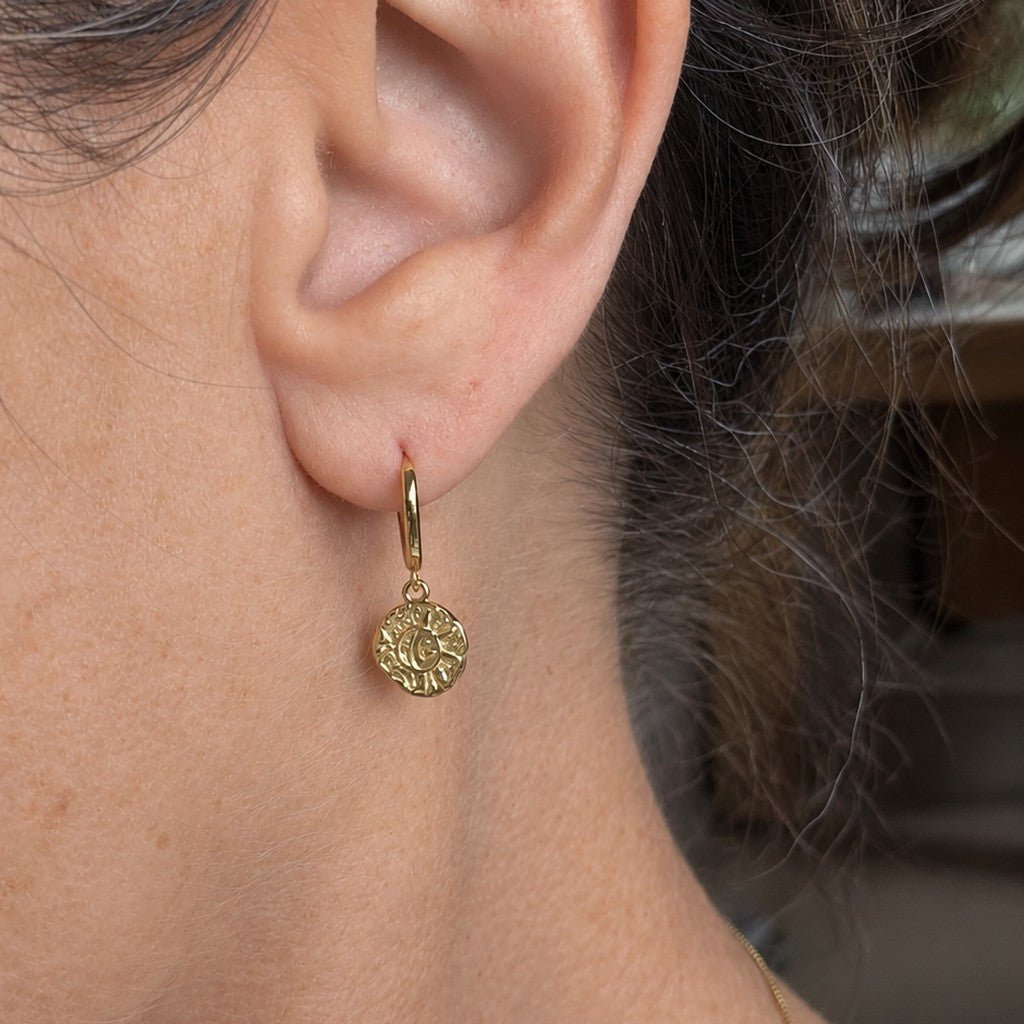 Sorella Of May | Sol Sun & Moon Sterling Silver Drop Earrings - Cove. Beach Essentials