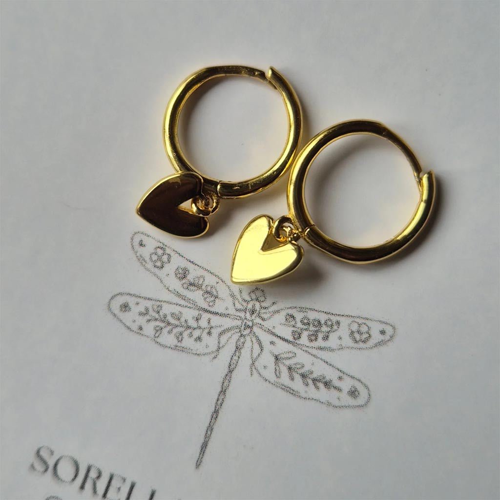 Sorella Of May | Zoe Heart Huggie - Gold Plated - Cove. Beach Essentials