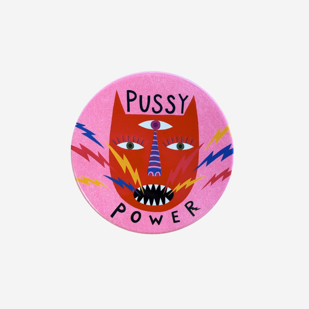 Studio Soph Pussy Power ceramic coaster