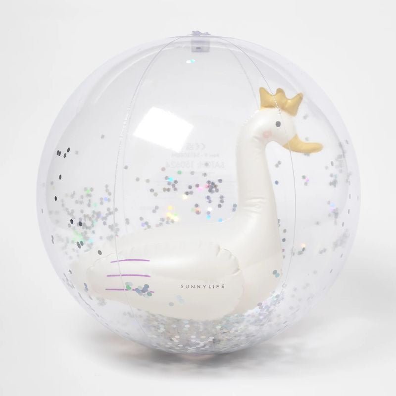 SunnyLife | Inflatable Beach Ball W 3D Princess Swan Multi - Cove. Beach Essentials