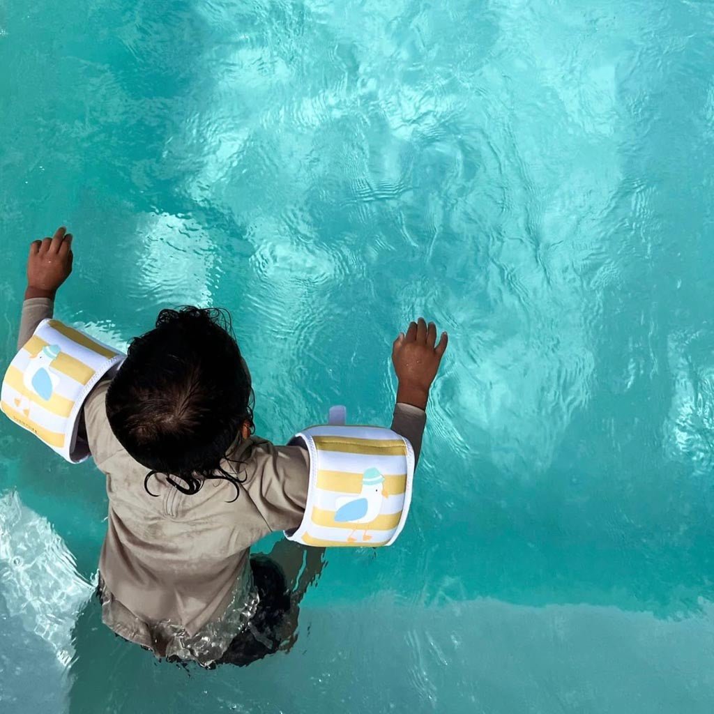 SunnyLife | Kids Floaties Sammy the Seagull Mustard Stripe - Cove. Beach Essentials