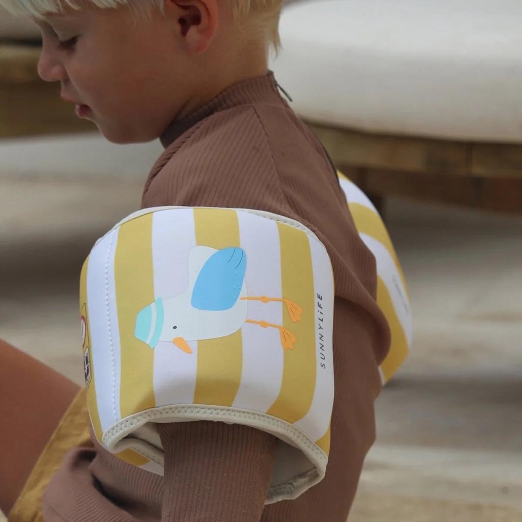 SunnyLife | Kids Floaties Sammy the Seagull Mustard Stripe - Cove. Beach Essentials