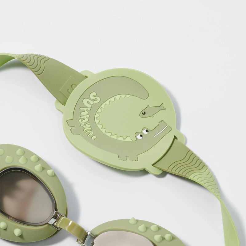 SunnyLife | Kids Swim Goggles Cookie the Croc Khaki - Cove. Beach Essentials