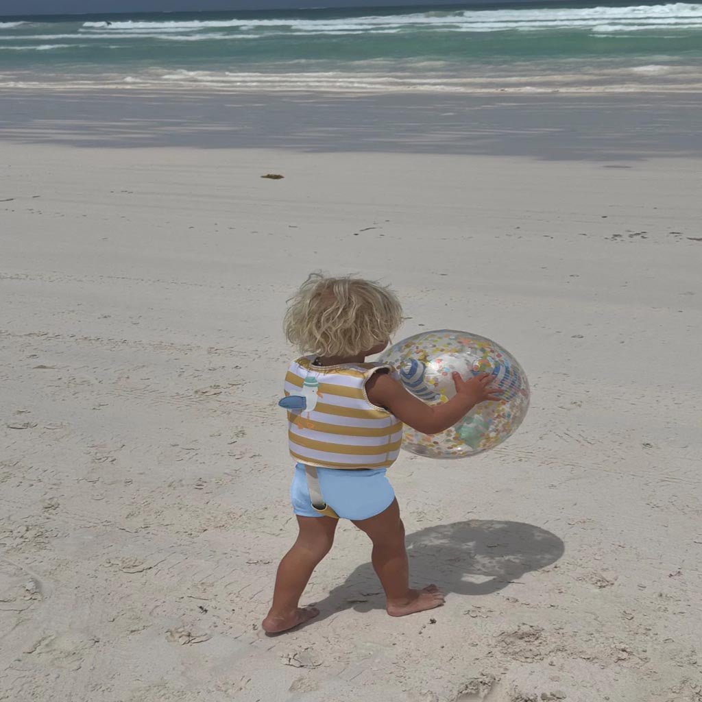 SunnyLife | Kids Swim Vest Sammy the Seagull Mustard Stripe - Cove. Beach Essentials