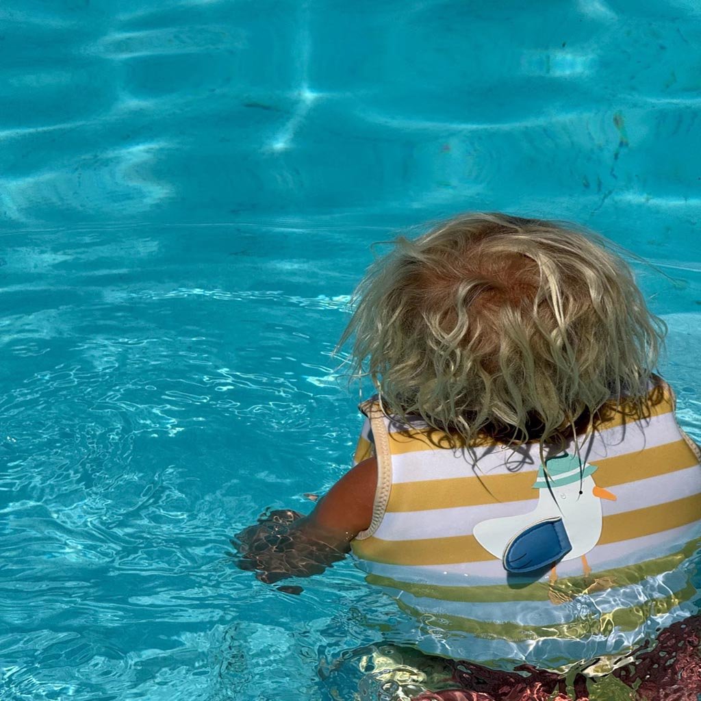 SunnyLife | Kids Swim Vest Sammy the Seagull Mustard Stripe - Cove. Beach Essentials