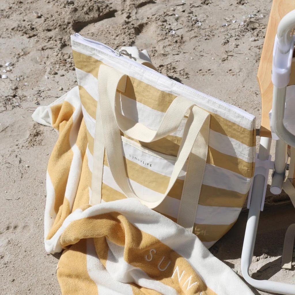 SunnyLife | Light Cooler Tote Butternut Stripe - Cove. Beach Essentials