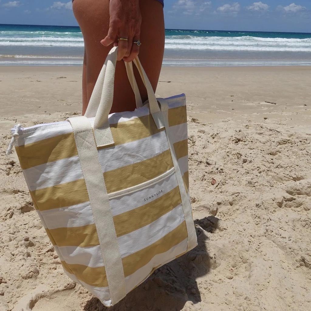 SunnyLife | Light Cooler Tote Butternut Stripe - Cove. Beach Essentials