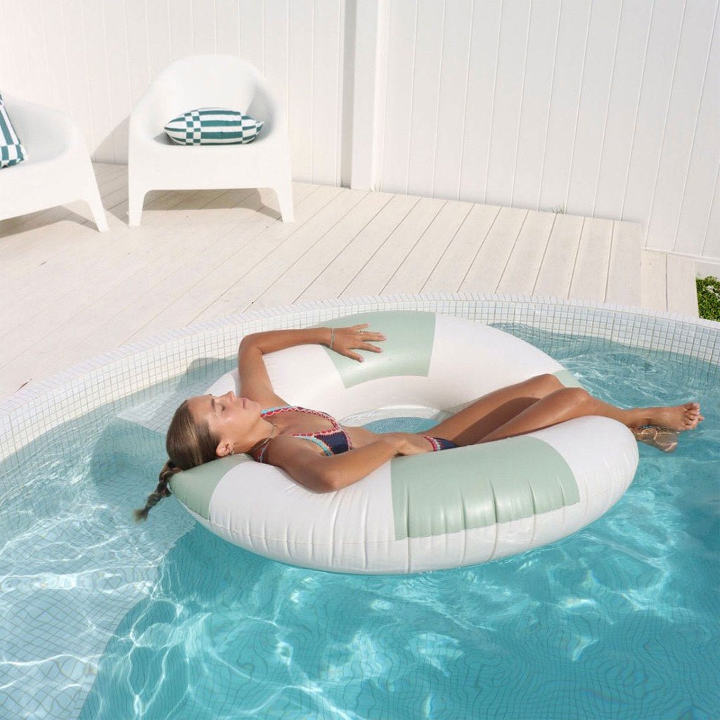 Sunnylife | Luxe Tube Pool Ring Soft Olive - Cove. Beach Essentials