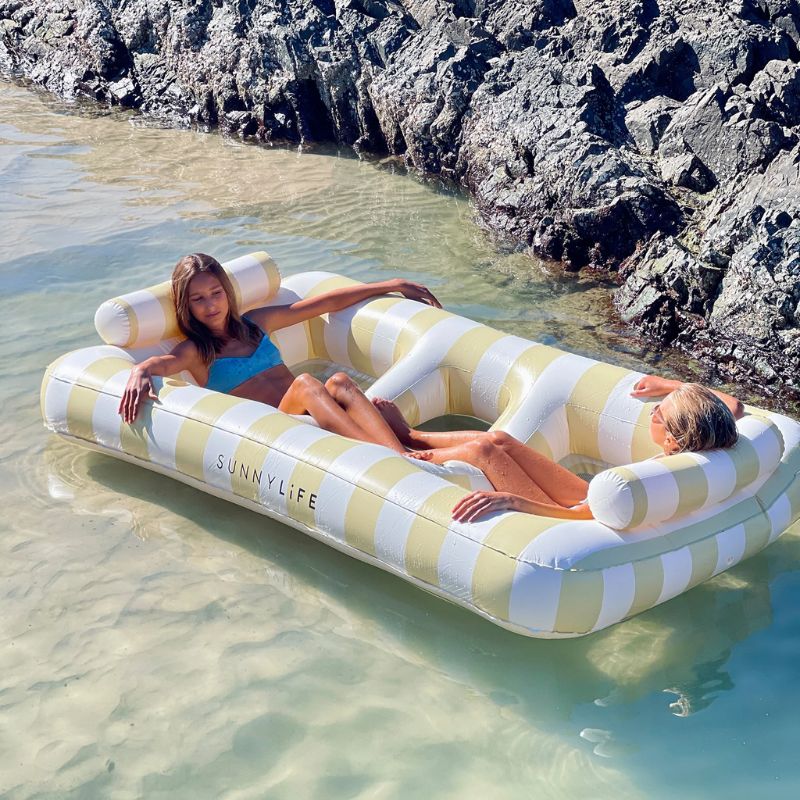 SunnyLife | Luxe Twin Hammock Float Mango Bay Soft Mustard - Cove. Beach Essentials