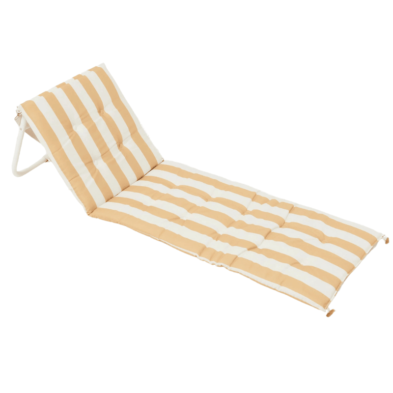 SunnyLife | Reclining Beach Chair Mango Bay Golden Mustard Stripe - Cove. Beach Essentials