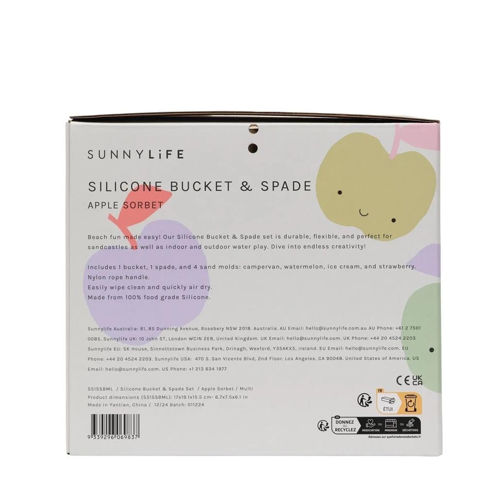 SunnyLife | Silicone Bucket & Spade Set Apple Sorbet Multi - Cove. Beach Essentials