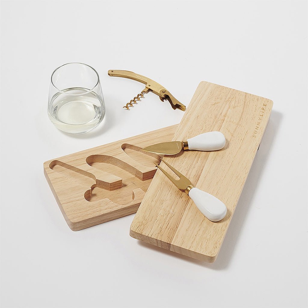 SunnyLife | Travel Cheese Set Natural - Cove. Beach Essentials