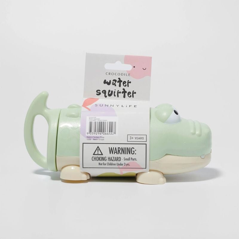 Sunnylife crocodile water squirter toy in pastel green