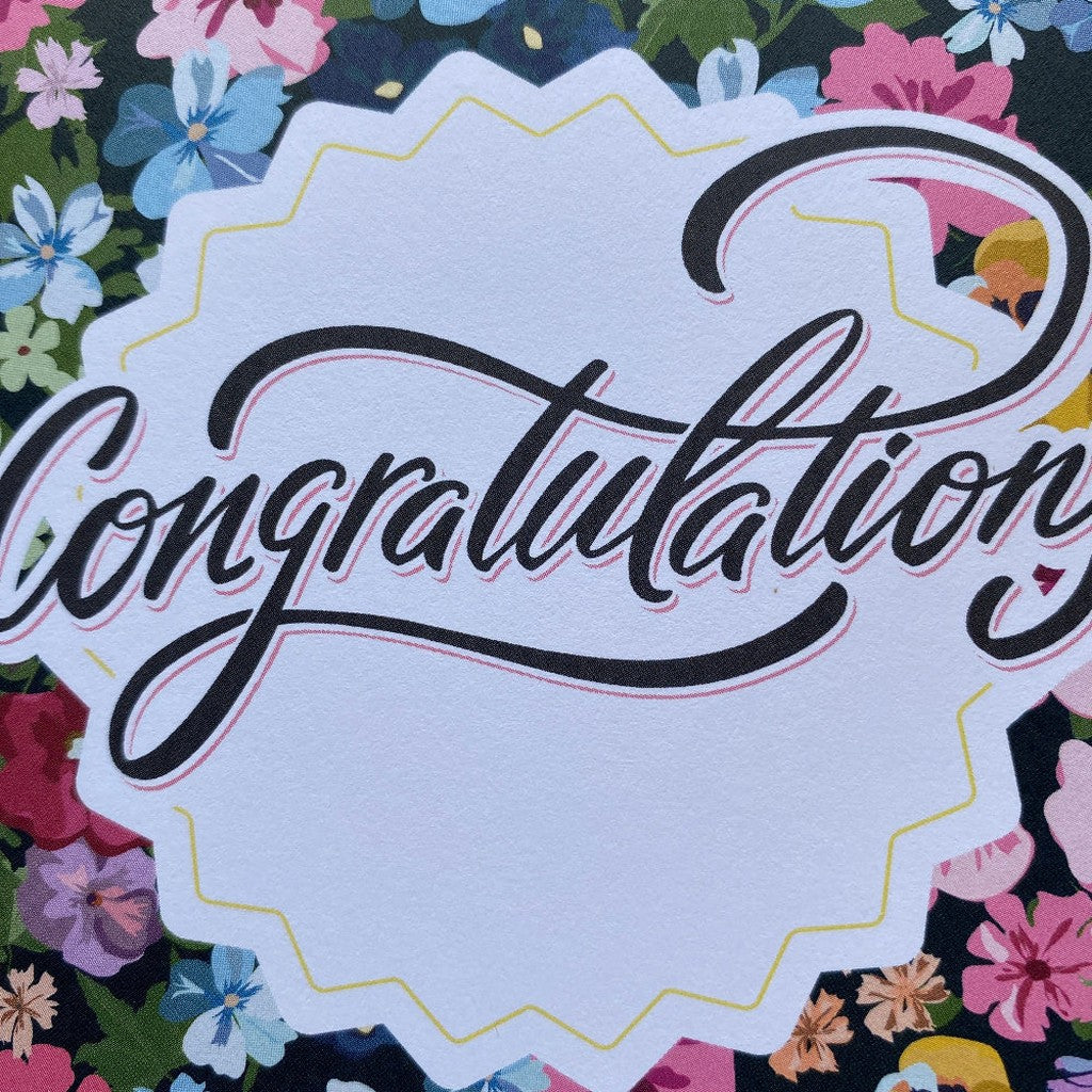 Close up of The Paper People Congratulations Daisies card