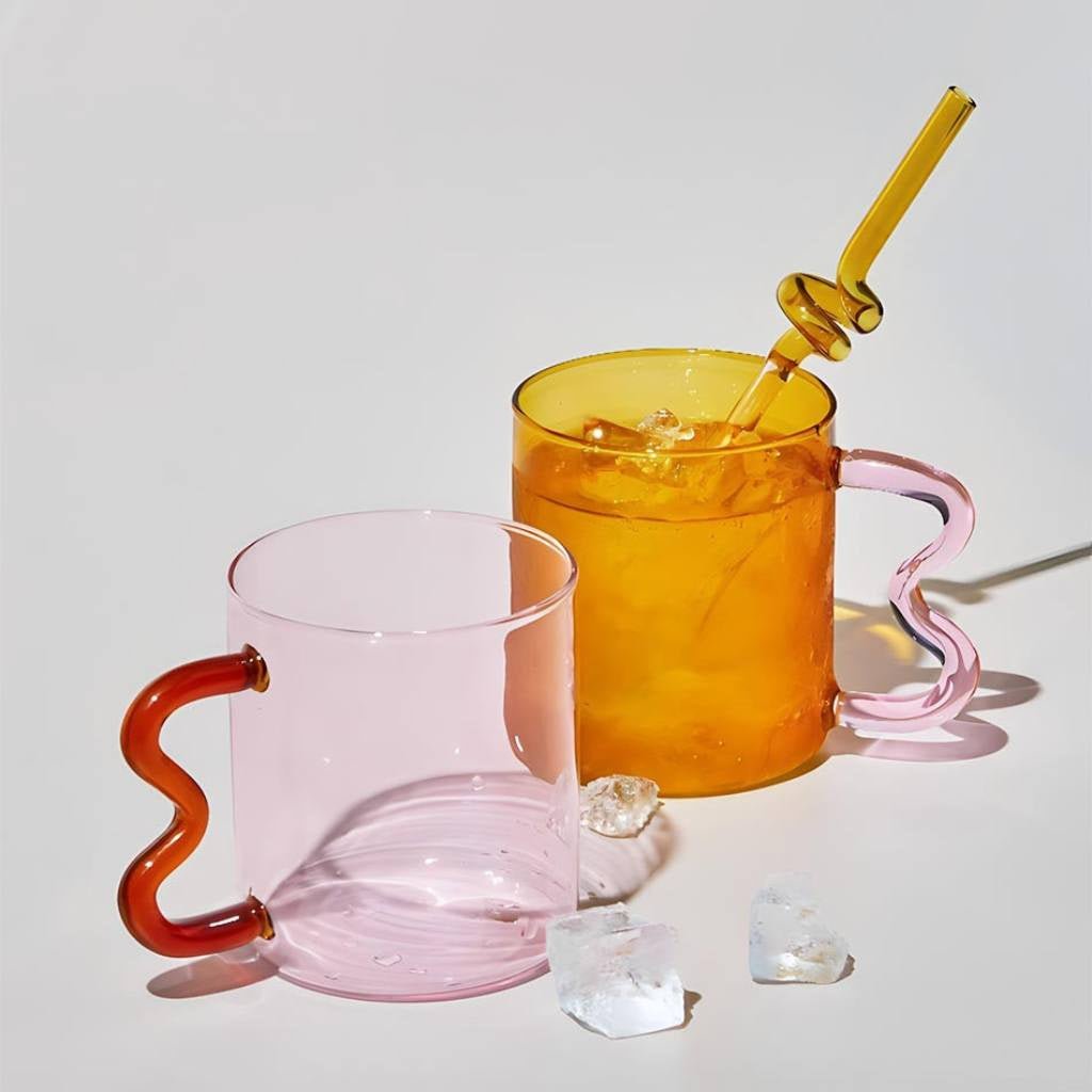 TUTU | Bonbon Glass Cup - Amber &amp; Pink - Cove. Beach Essentials