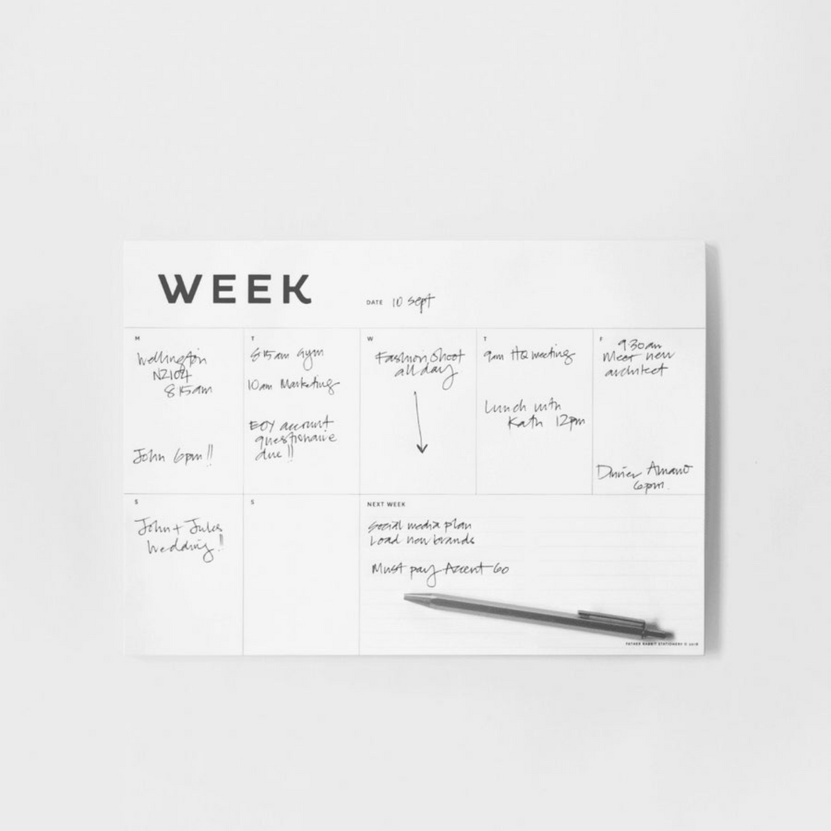 Father Rabbit Stationery | A4 Week Planner