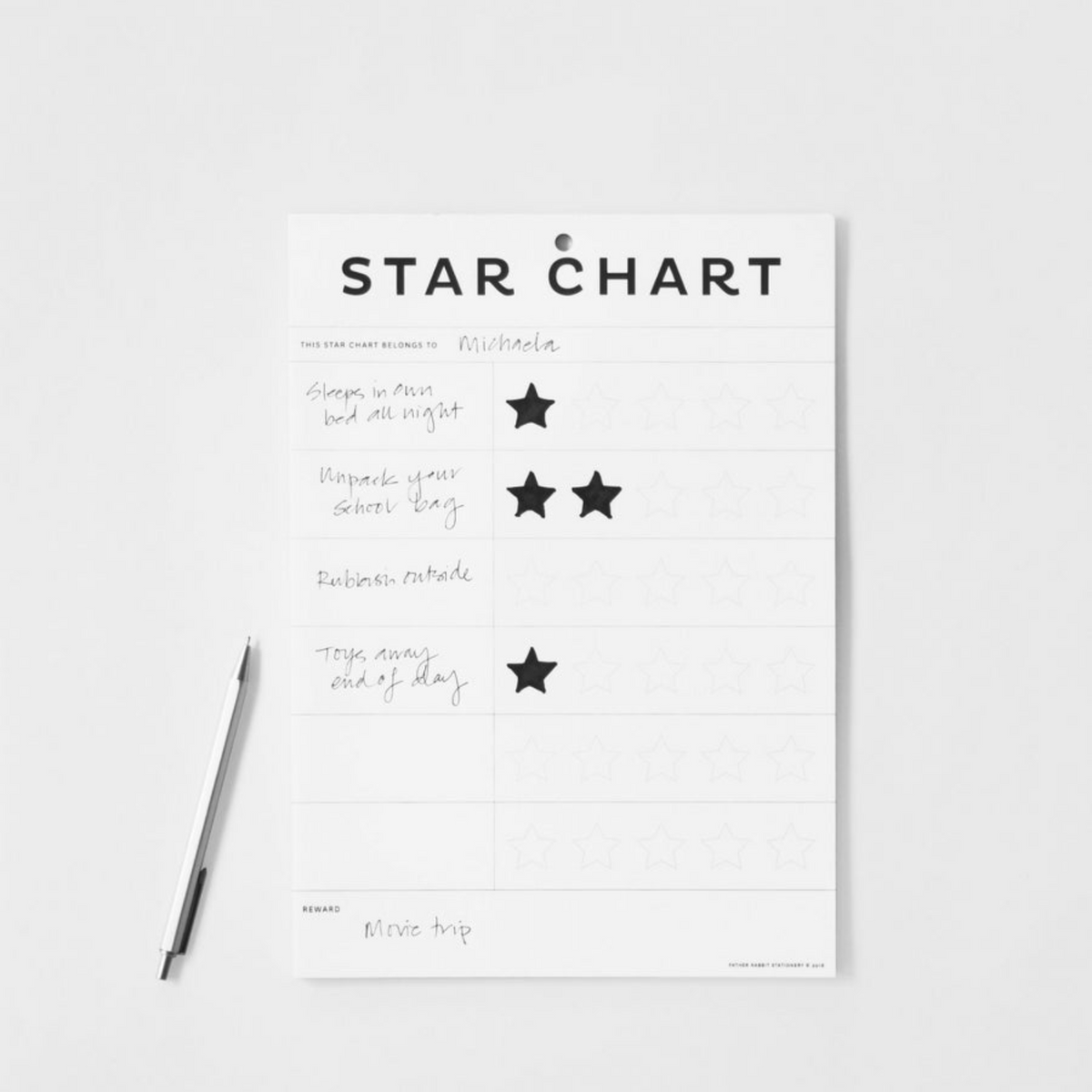 Father Rabbit Stationery | A4 Star Chart