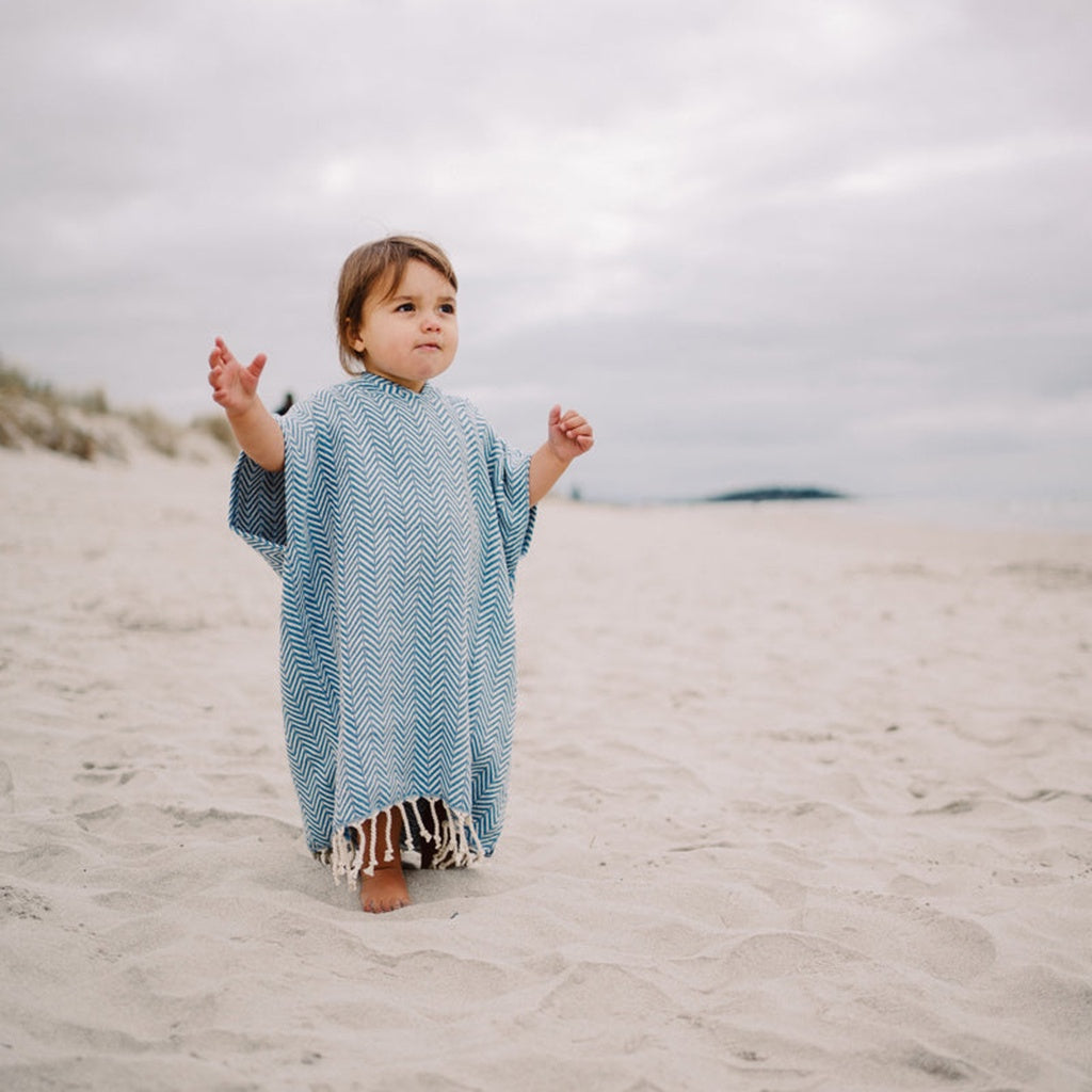 Cala Beach Essentials Kids Small Poncho Sky Blue