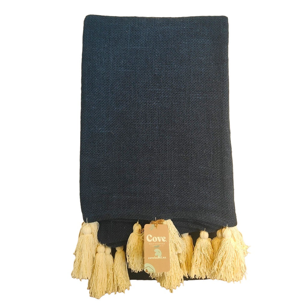 Cove Cotton Tassel Throw - Ocean