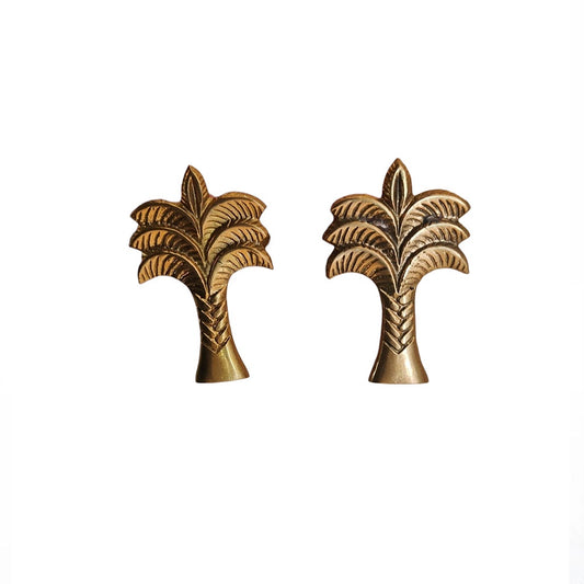 Cove. Brass Napkin Ring Chunky Palm 2 pc