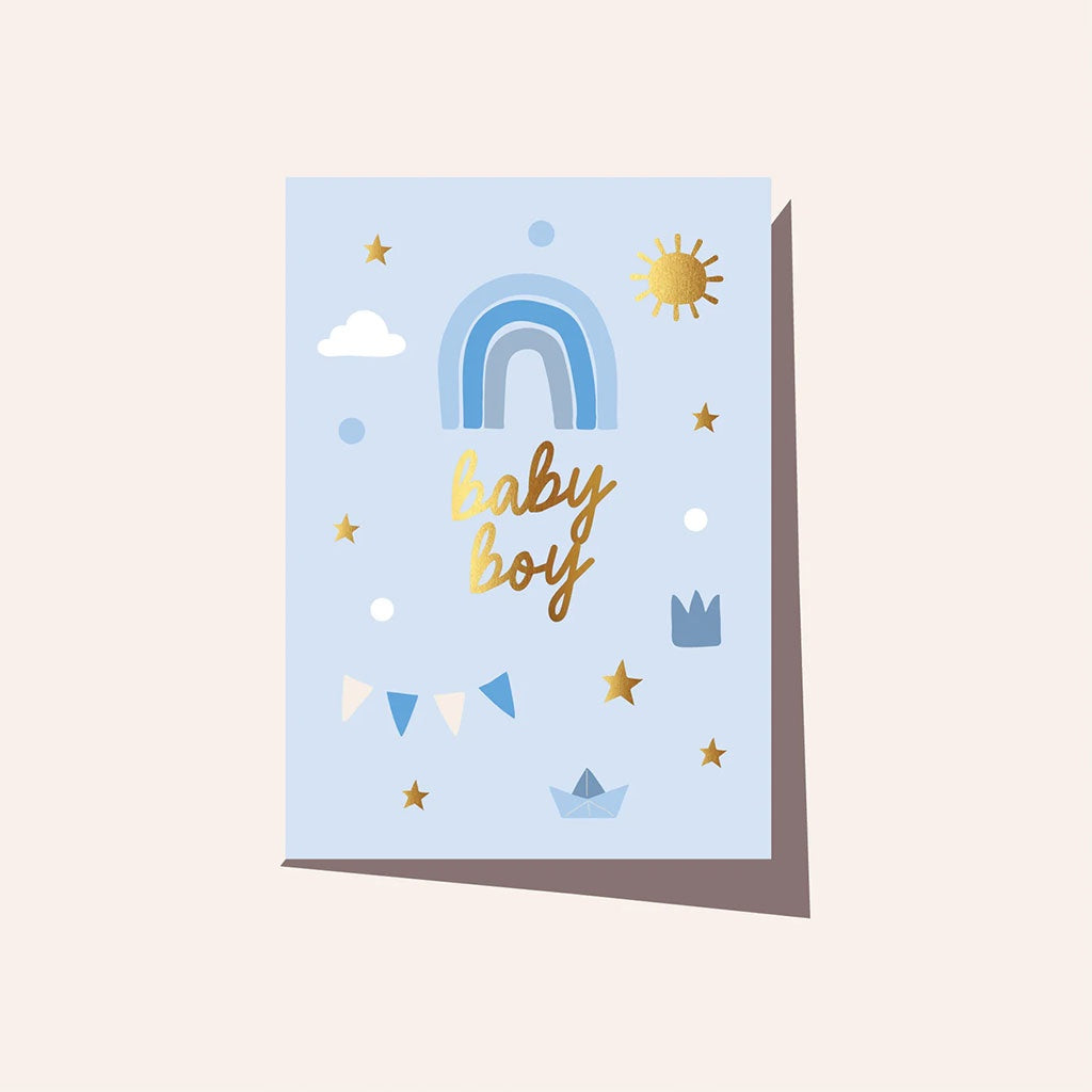 Elm Paper Card Baby Boy Rainbow