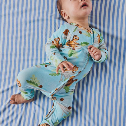 Kip & Co | Squirrel Scurry Organic Long Sleeve Zip Romper