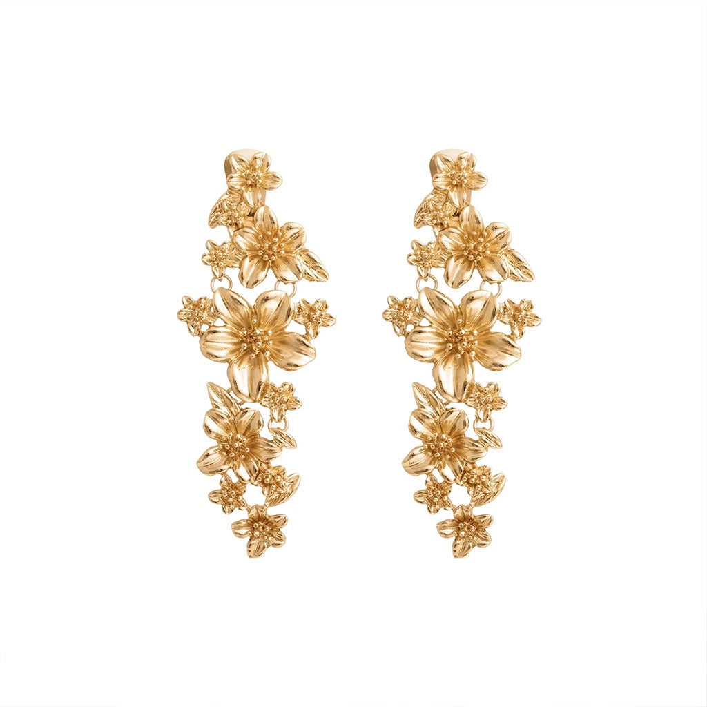 LINDI KINGI x Kelly Floral Cascade Earrings | Clip On