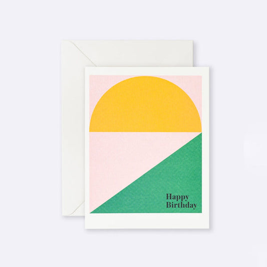 Lettuce | Card | Happy Birthday Yellow Semi Circle