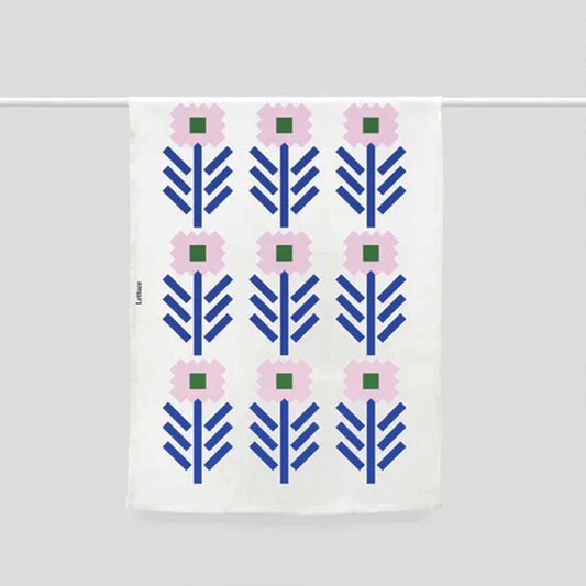 Lettuce Linen Tea Towel Geo Flowers