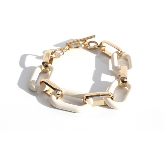Queen Of The Foxes Bracelet - Statement Link - Ivory / Standard
