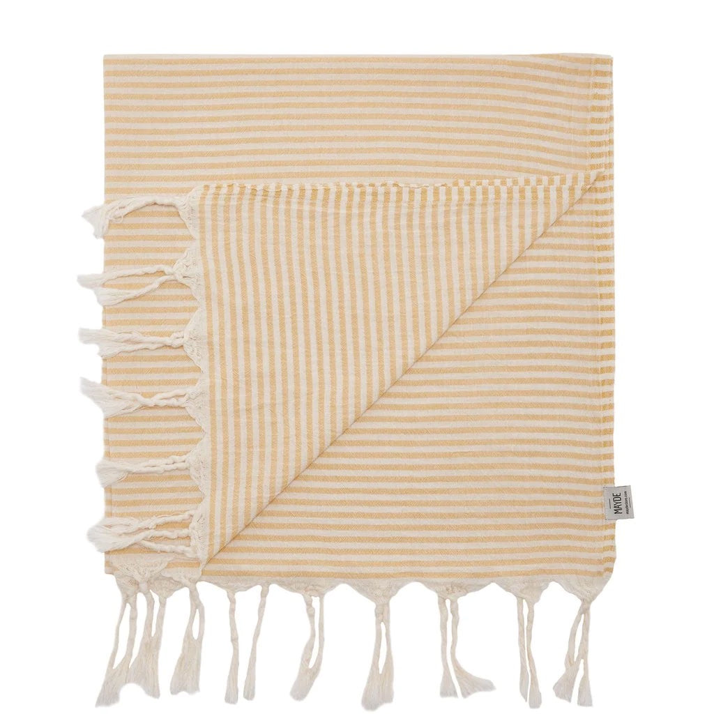 Mayde Noosa Towel - Mustard