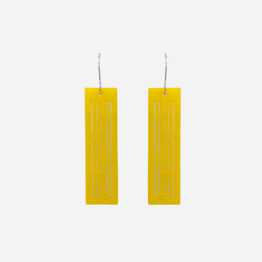 Nichola Earrings - Whakarare - Yellow Solid / Large