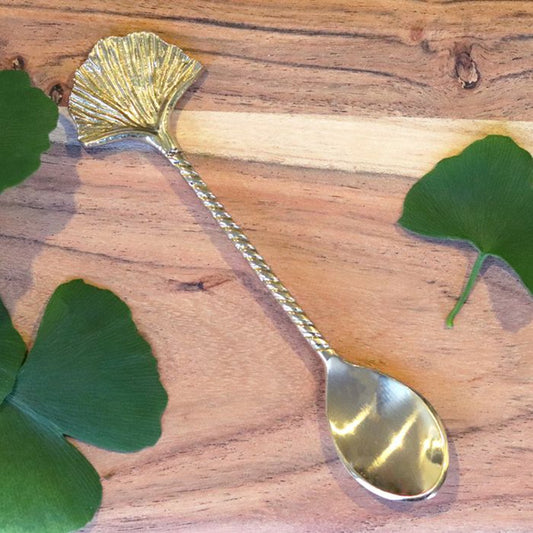 Old Mill Road - Gingko Leaf Teaspoon, Gold