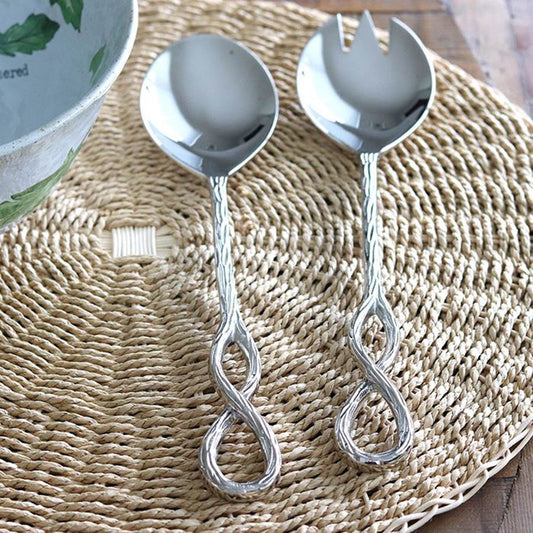 Old Mill Road - Infinity Salad Servers, Silver