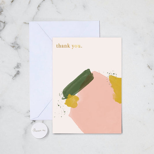 Papier HQ Greeting Card - Water Colour Thank you