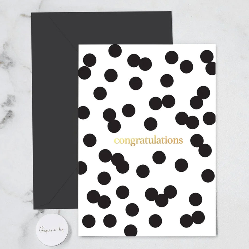 Papier HQ Polka Dot Congrats Greeting Card