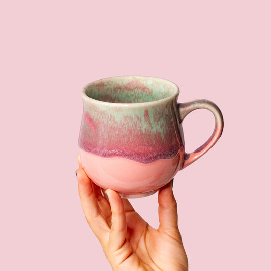 Pottery for the Planet Belly Mug Pink Flamingo 12oz (M)