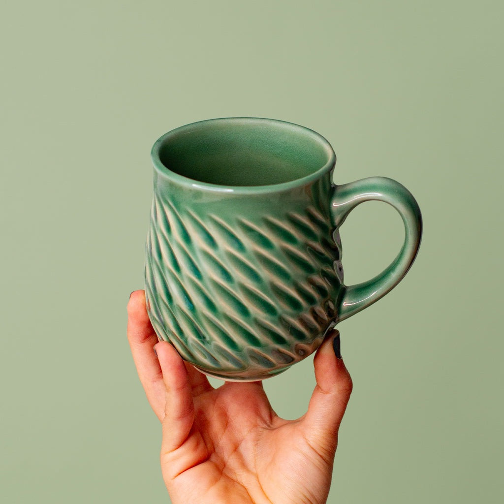 Pottery for the Planet Belly Mug Sage 16oz (L)