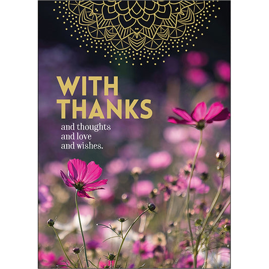 Spiritual Thank You Card - With thanks and thoughts