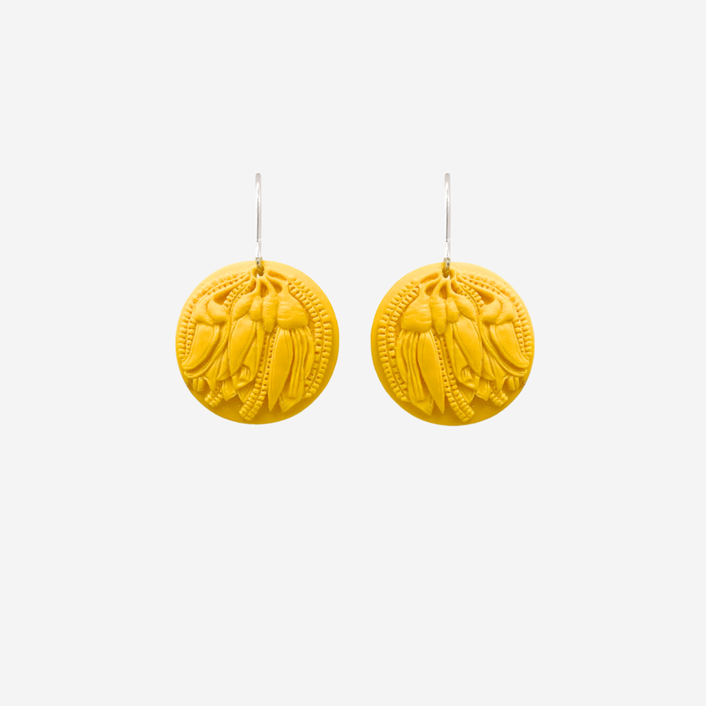 Tania Tupu Earrings - Kowhai